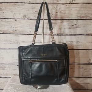 Cole Haan Black Pebbled Leather Shoulder T…